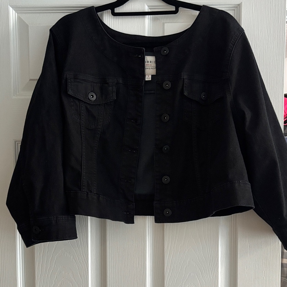 Torrid Black Button-Up Jean Jacket